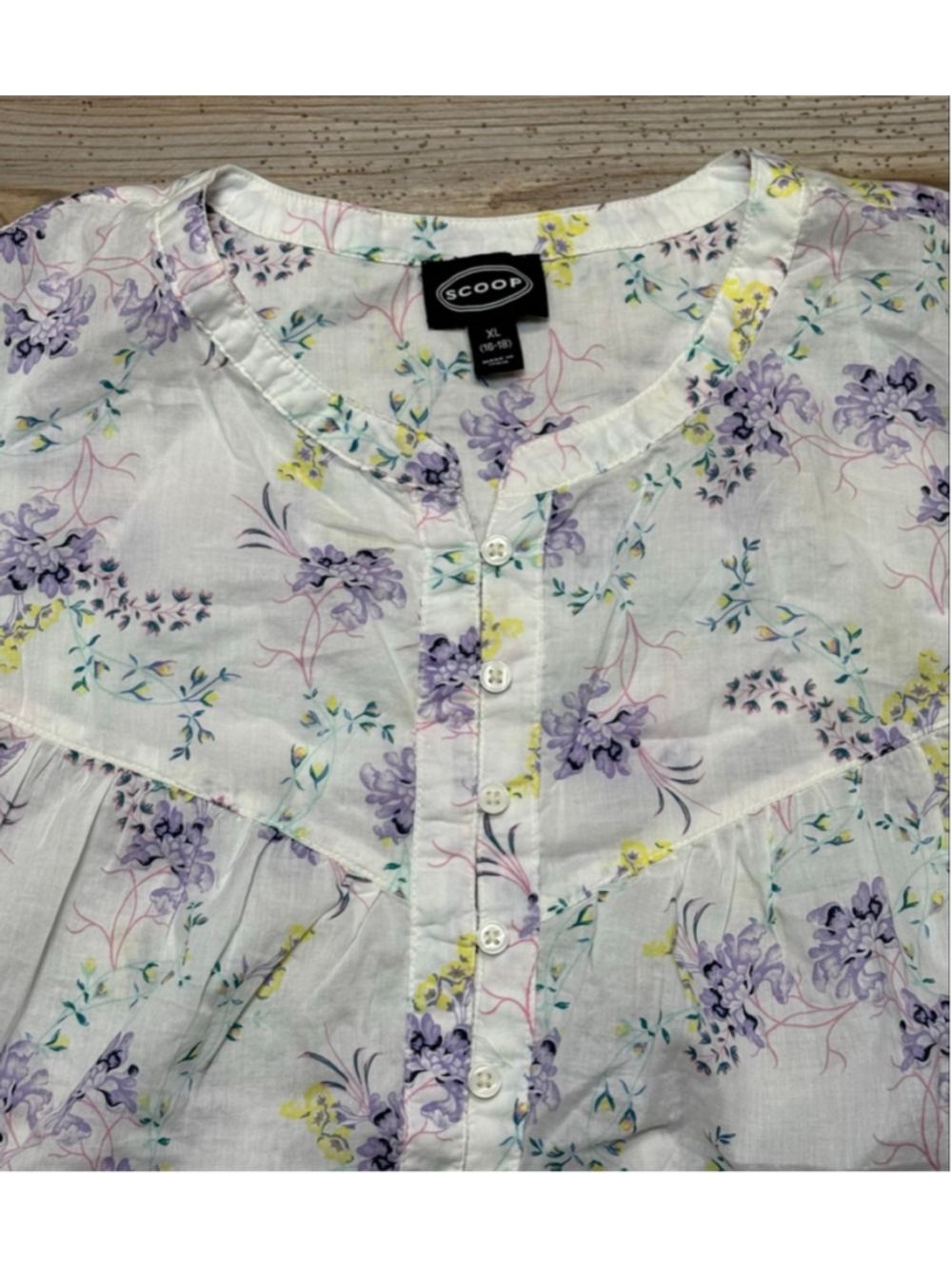 Scoop flowered flowy blouson top size XL - Picture 2 of 11